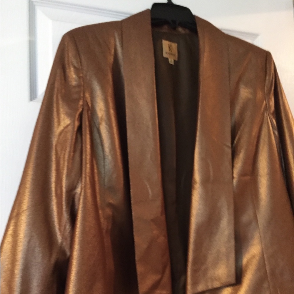Kasper metallic jacket bronze